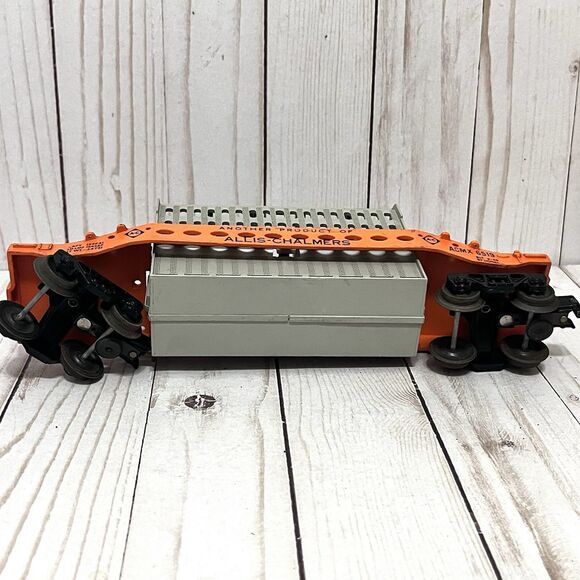 lionel: O Gauge: Allis-Chalmers ACMX 6519: Condenser Flat Car: Vintage 1958 - Picture 7 of 10